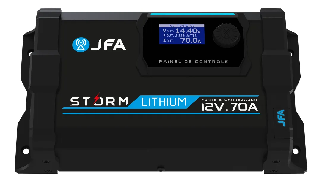 Fonte/carregador bivolt para bateria de lítio — JFA Storm Lithium 70A